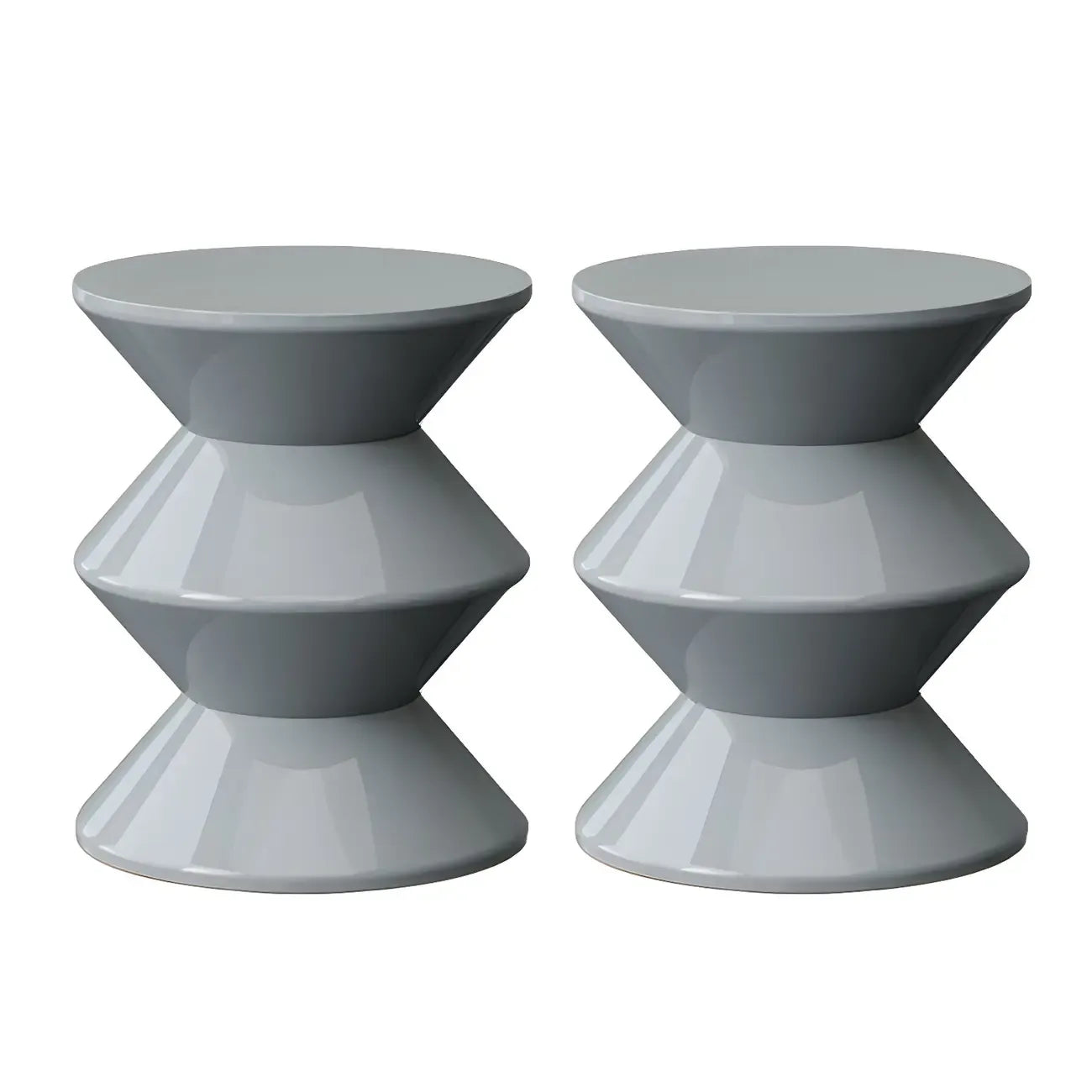 Modern Orange Acrylic Round Bedside Table