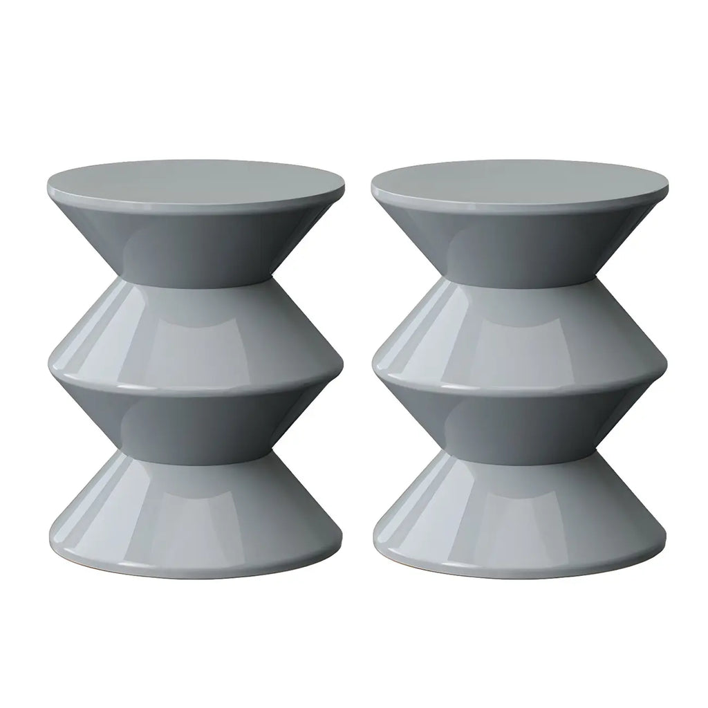 Modern Orange Acrylic Round Bedside Table