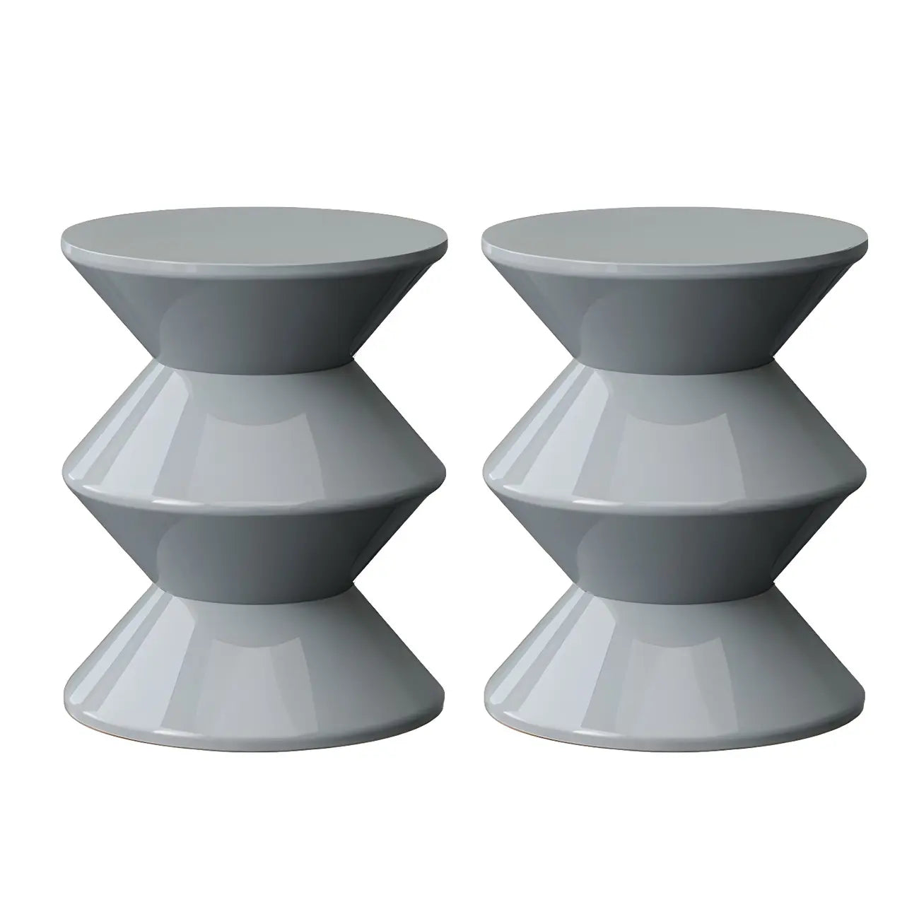 Modern Orange Acrylic Round Bedside Table