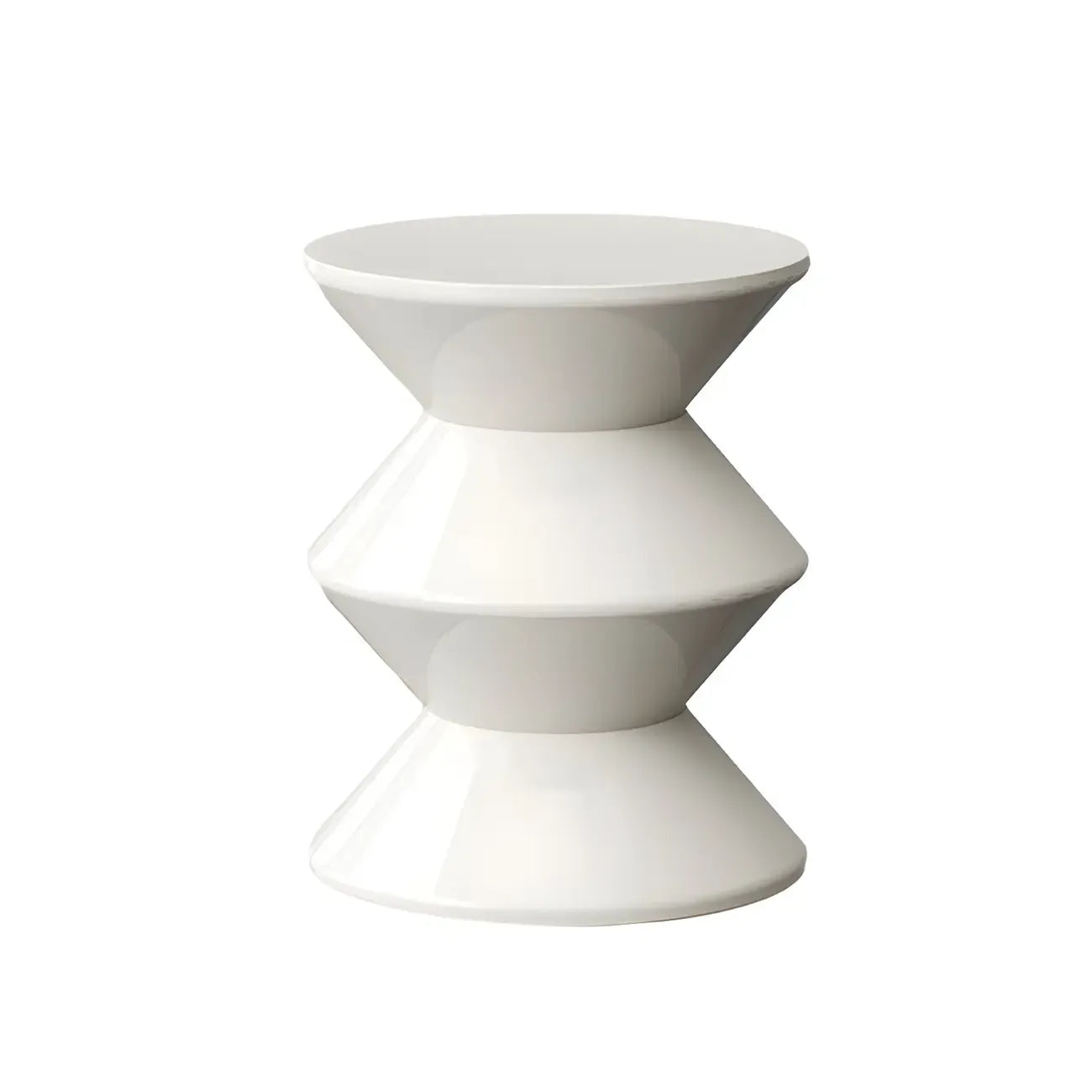 Modern Orange Acrylic Round Bedside Table