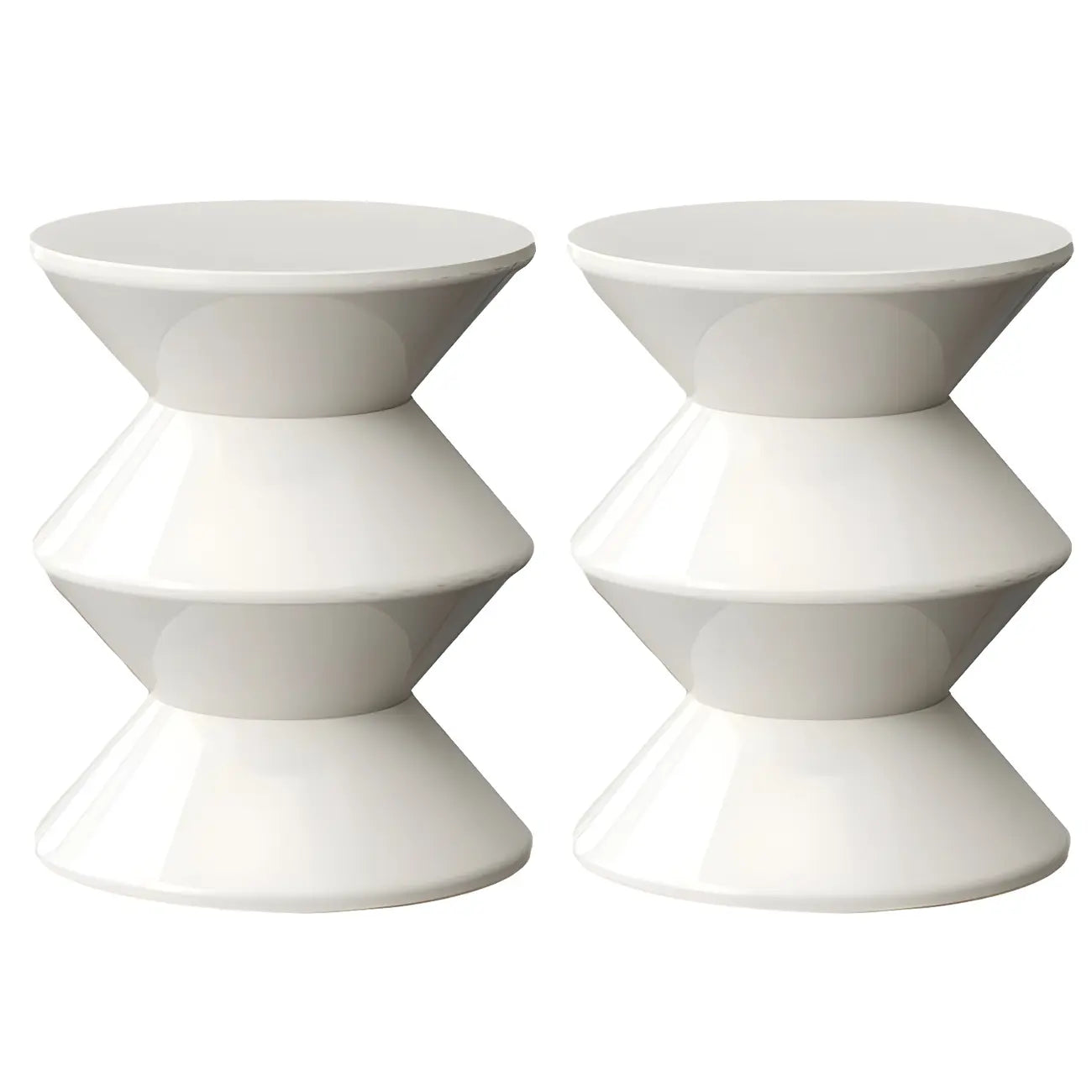 Modern Orange Acrylic Round Bedside Table