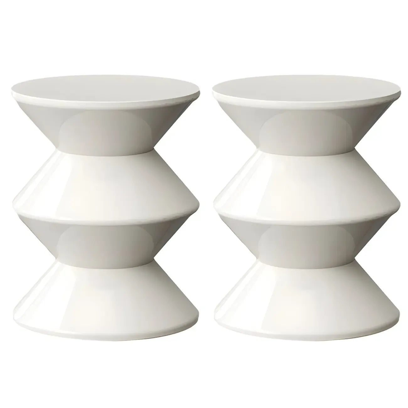 Modern Orange Acrylic Round Bedside Table
