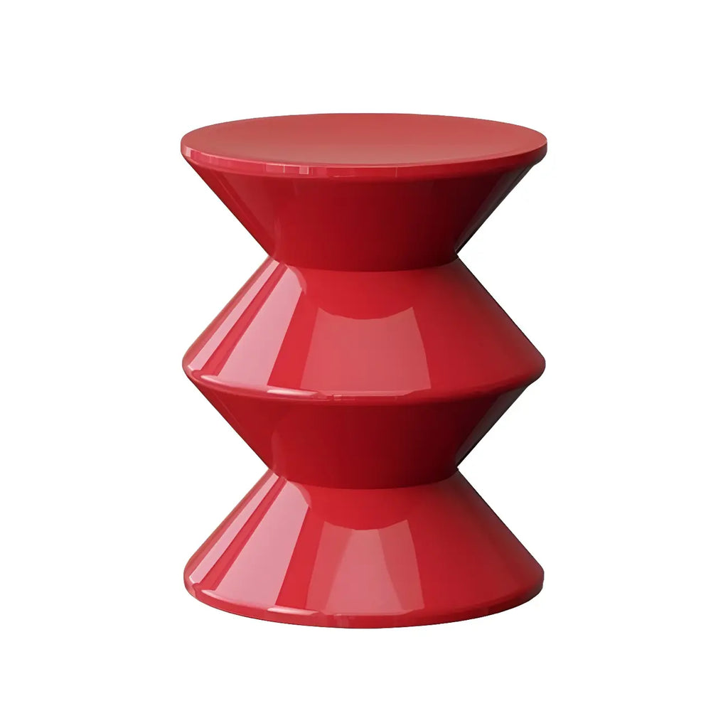 Modern Orange Acrylic Round Bedside Table