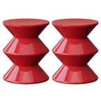 Modern Orange Acrylic Round Bedside Table