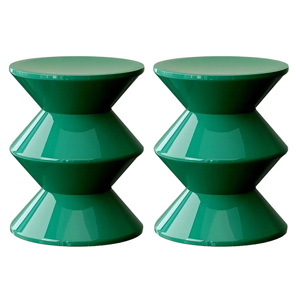 Modern Orange Acrylic Round Bedside Table