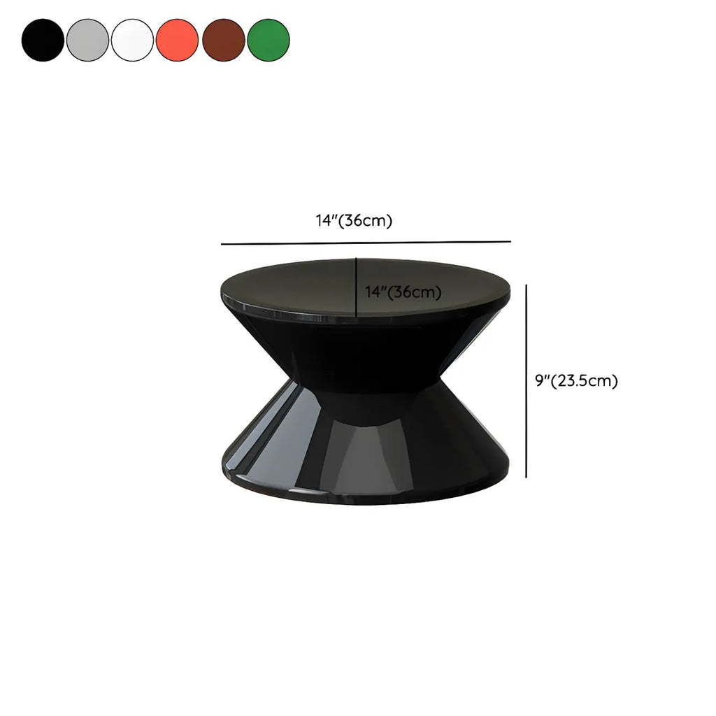 Modern Orange Acrylic Round Bedside Table