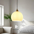 Minimalist White Glass Lantern LED Pendant Lamp for Living Room