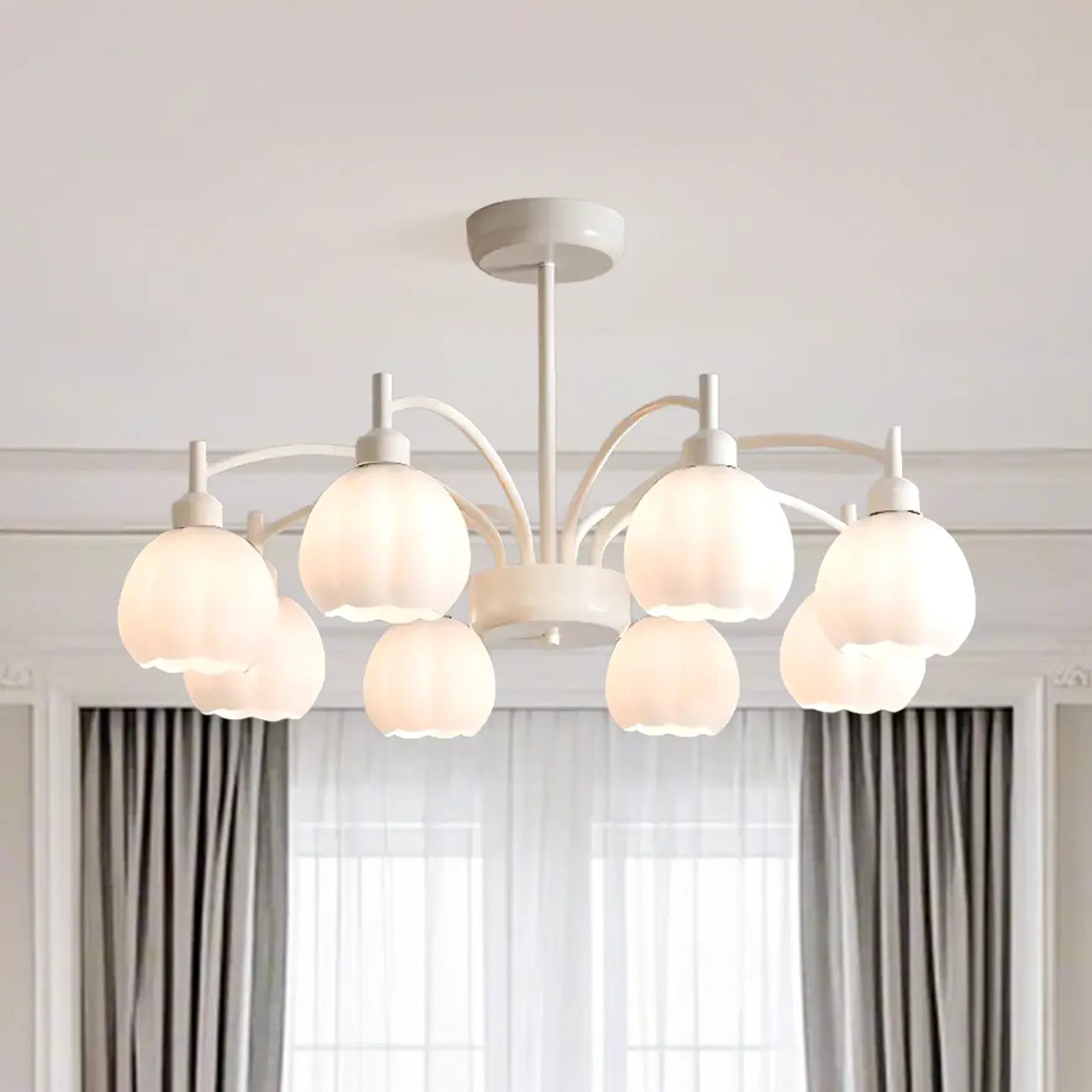 Modern 6-Light Floral Shape Chandelier for Living Room