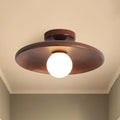 Simple Wooden Semi Flush Ceiling Light for Indoor Use