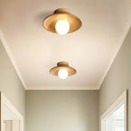 Simple Wooden Semi Flush Ceiling Light for Indoor Use