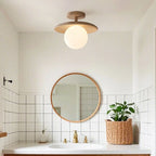 Simple Wooden Semi Flush Ceiling Light for Indoor Use