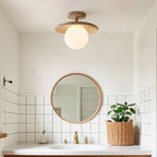 Simple Wooden Semi Flush Ceiling Light for Indoor Use