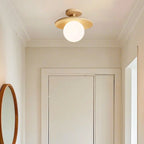 Simple Wooden Semi Flush Ceiling Light for Indoor Use