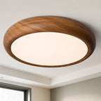 Simple LED Walnut Flush Mount Ceiling Light for Bedroom