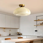 Dome-Shaped Glass LED Semi Flush Ceiling Light for Living Room