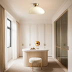 Dome-Shaped Glass LED Semi Flush Ceiling Light for Living Room