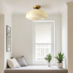 Dome-Shaped Glass LED Semi Flush Ceiling Light for Living Room