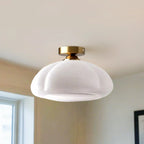 Dome-Shaped Glass LED Semi Flush Ceiling Light for Living Room