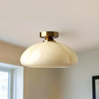 Dome-Shaped Glass LED Semi Flush Ceiling Light for Living Room