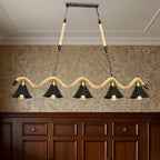 Industrial Metal Hemp Rope Pendant Light