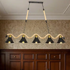 Industrial Metal Hemp Rope Pendant Light