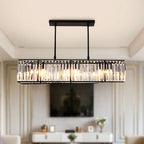 Modern Crystal Rectangular Island Pendant Light for Kitchen