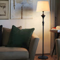 Traditional Black Floor Lamp with Tray Top for Living Room
