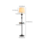 Traditional Black Floor Lamp with Tray Top for Living Room