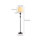 Traditional Black Floor Lamp with Tray Top for Living Room