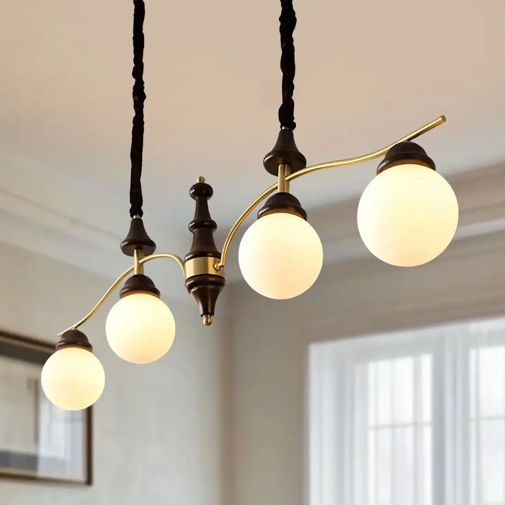 Kitchen Modern Brown Glass Globe Island Pendant Light