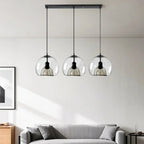 Modern Glass Sphere 3-Light Pendant for Kitchen Island