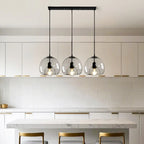 Modern Glass Sphere 3-Light Pendant for Kitchen Island