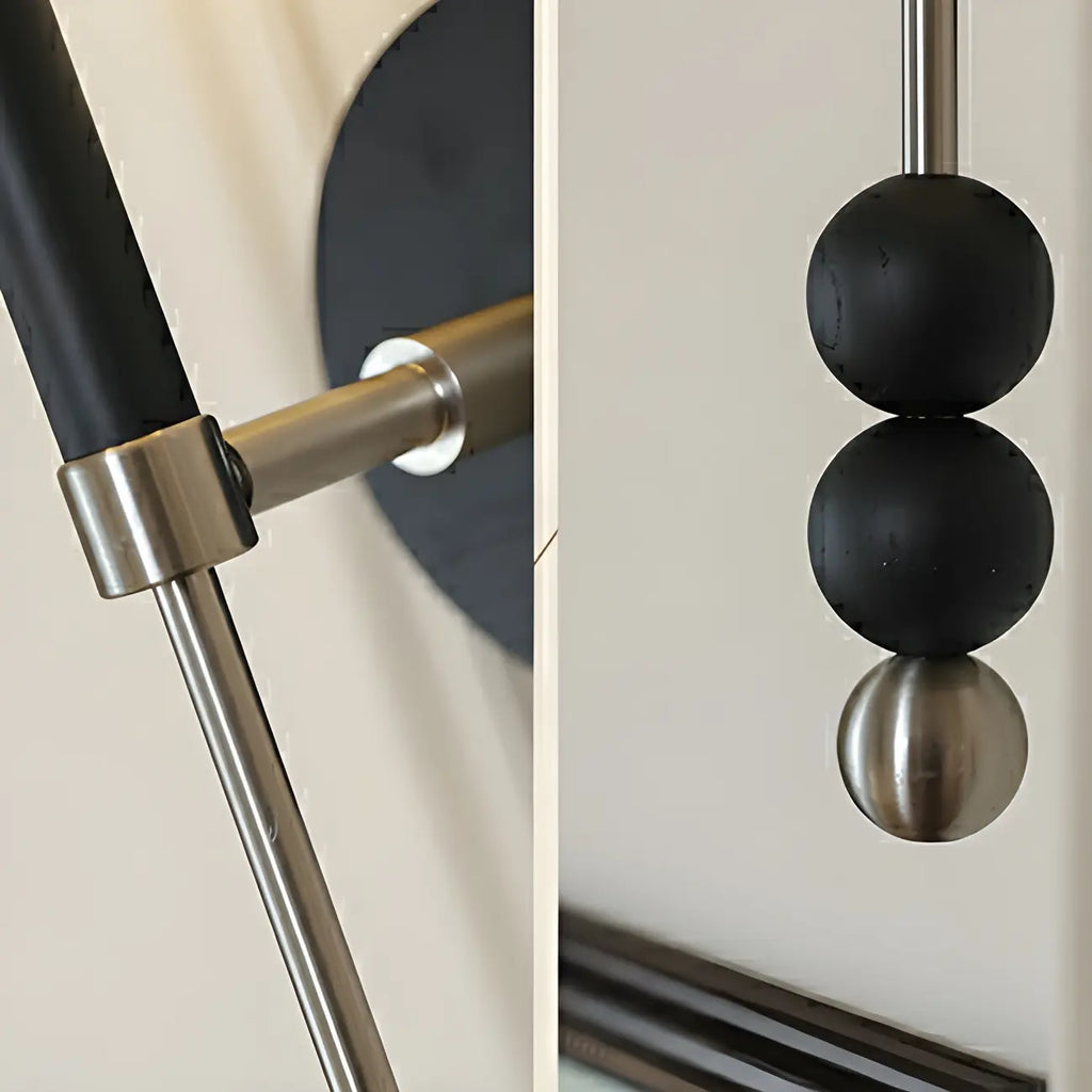 Modern Black Globe Vanity Light with White Glass Shade