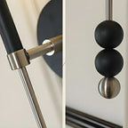 Modern Black Globe Vanity Light with White Glass Shade