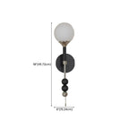 Modern Black Globe Vanity Light with White Glass Shade