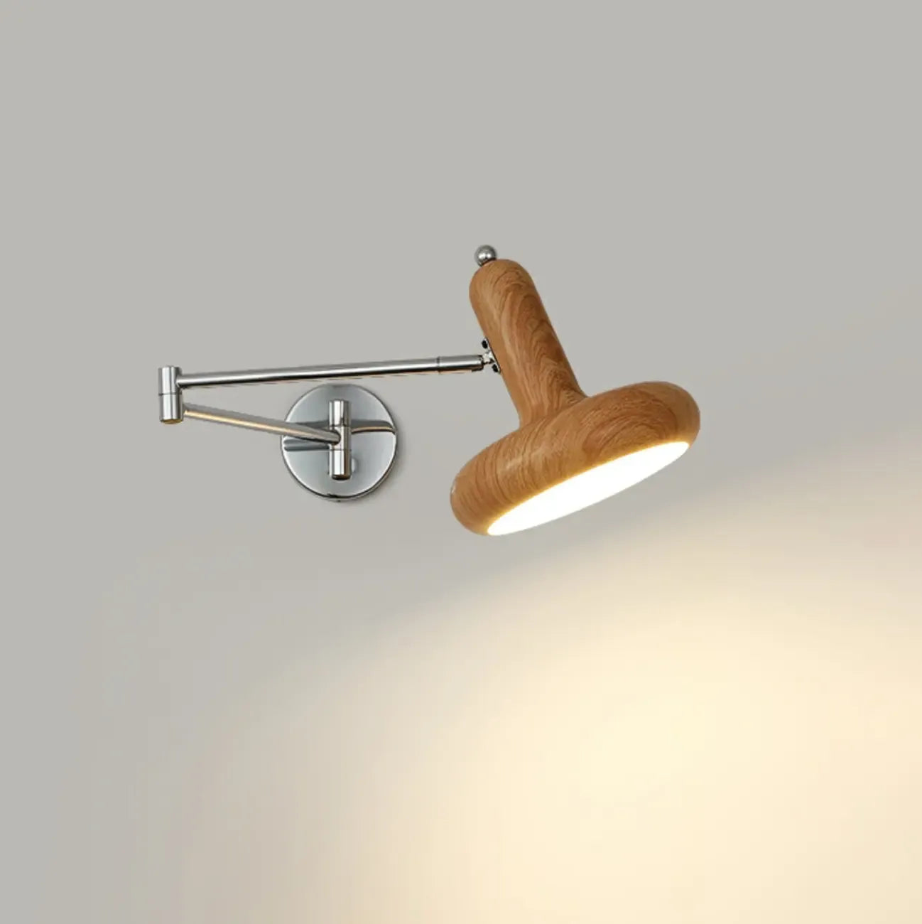 Simple Silver Metal Swing Arm Wall Light