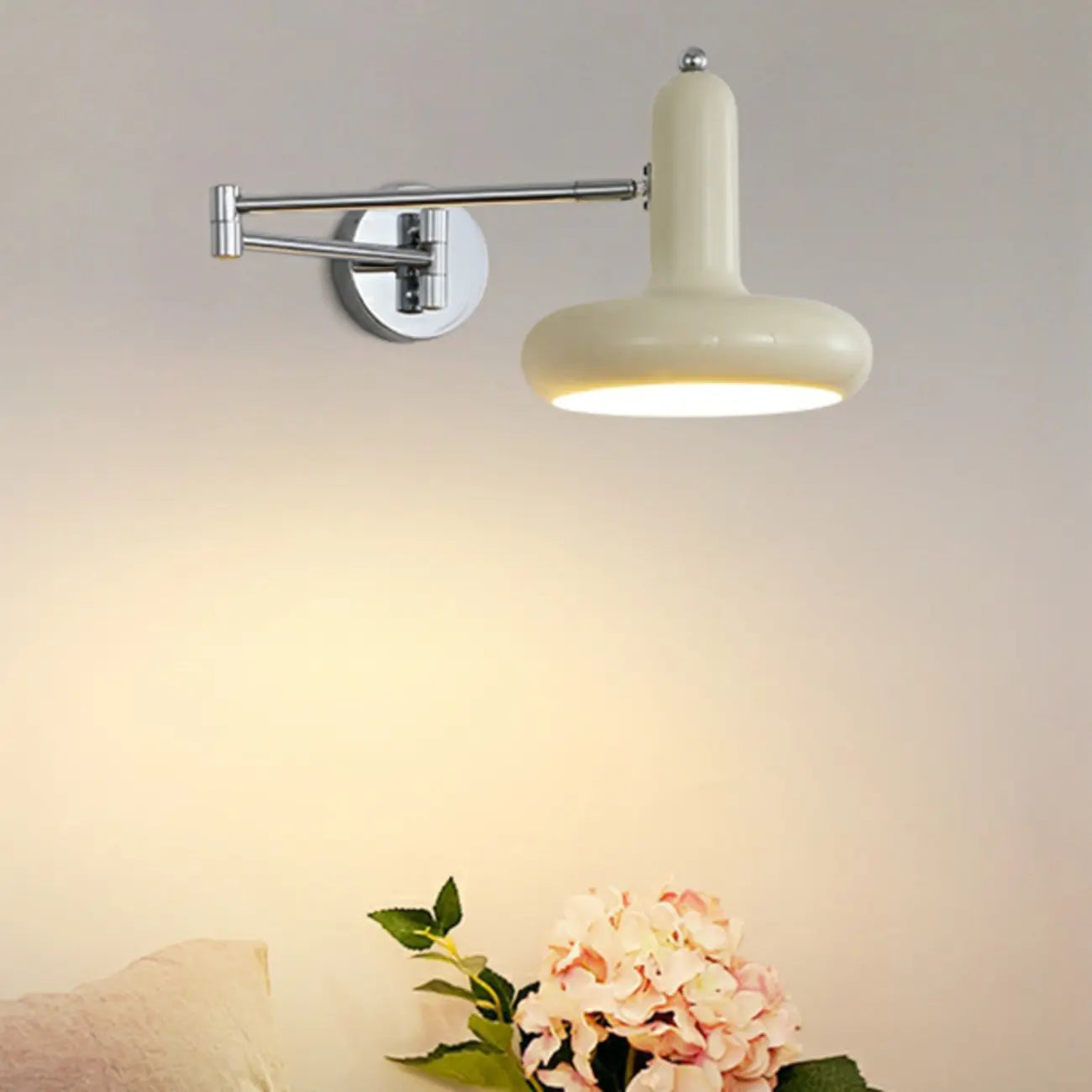 Simple Silver Metal Swing Arm Wall Light