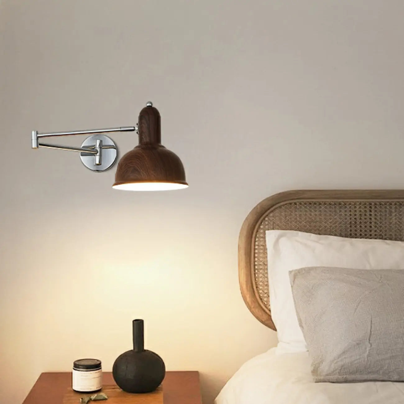 Simple Silver Metal Swing Arm Wall Light
