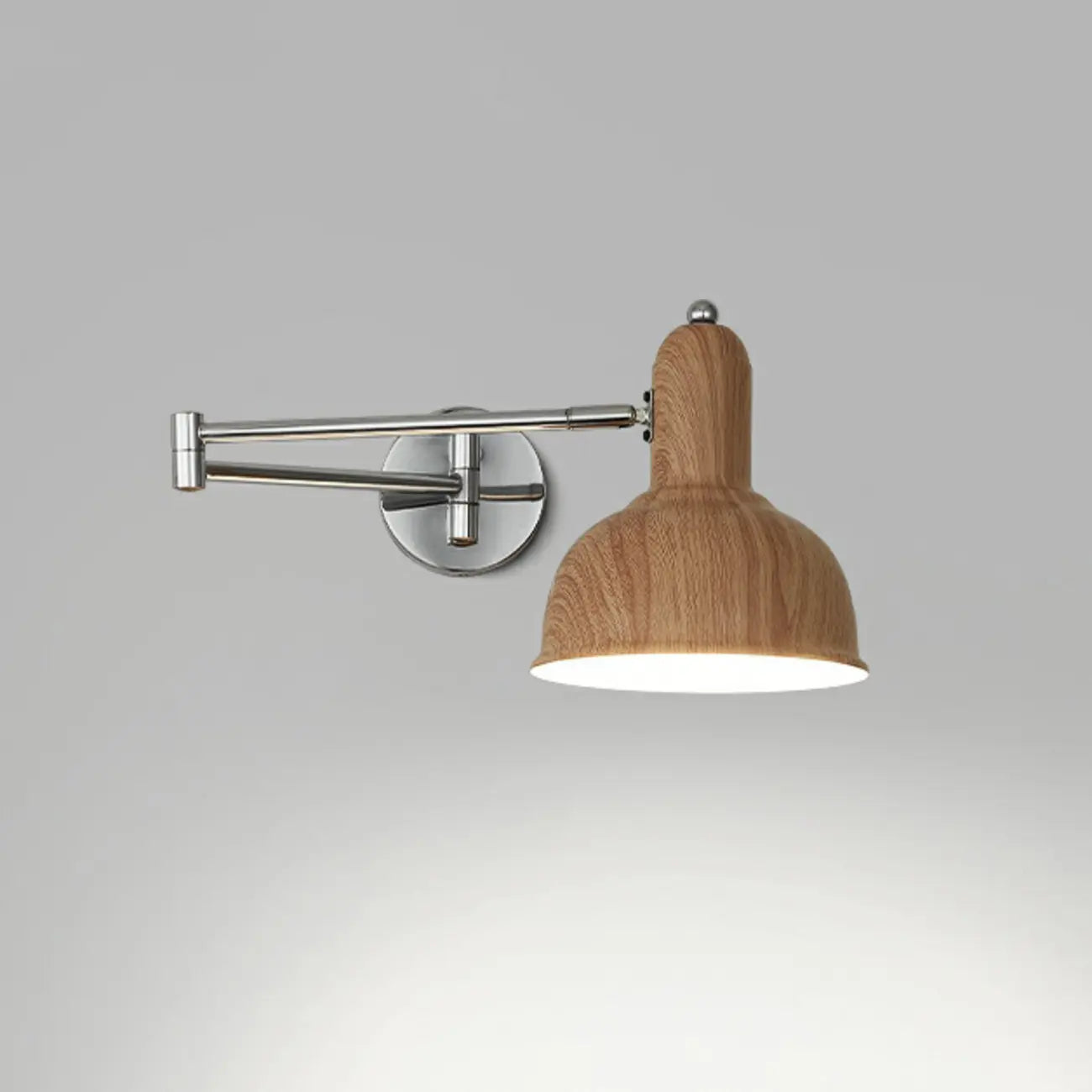 Simple Silver Metal Swing Arm Wall Light