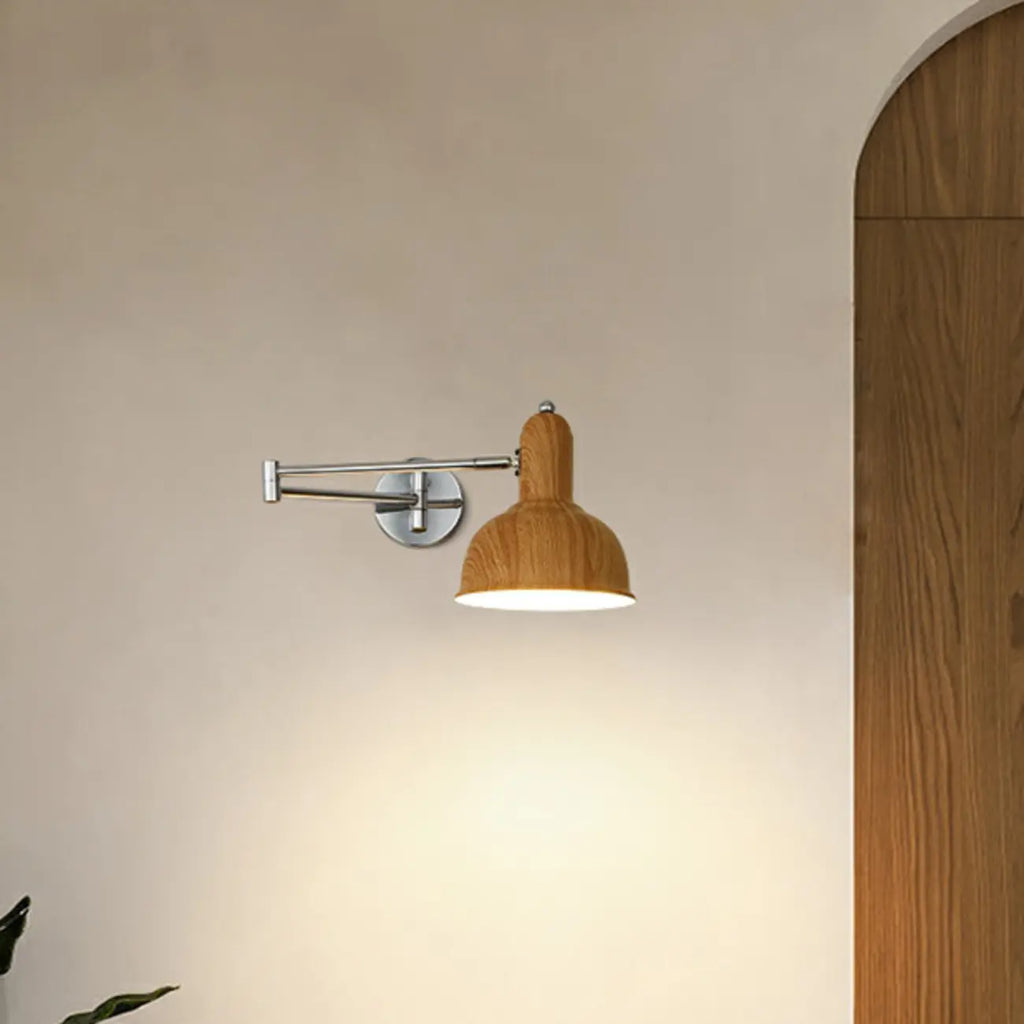 Simple Silver Metal Swing Arm Wall Light