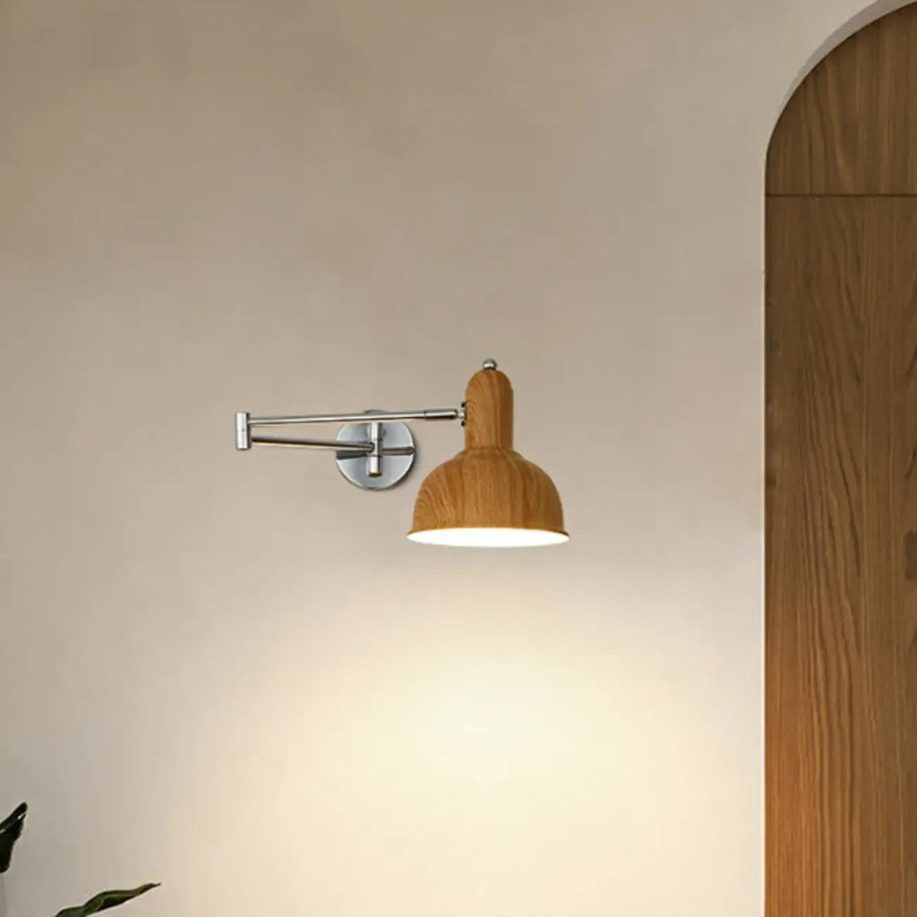 Simple Silver Metal Swing Arm Wall Light