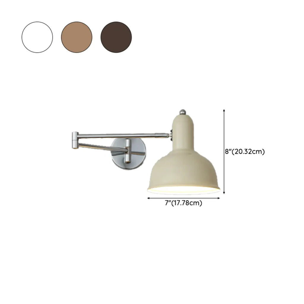 Simple Silver Metal Swing Arm Wall Light