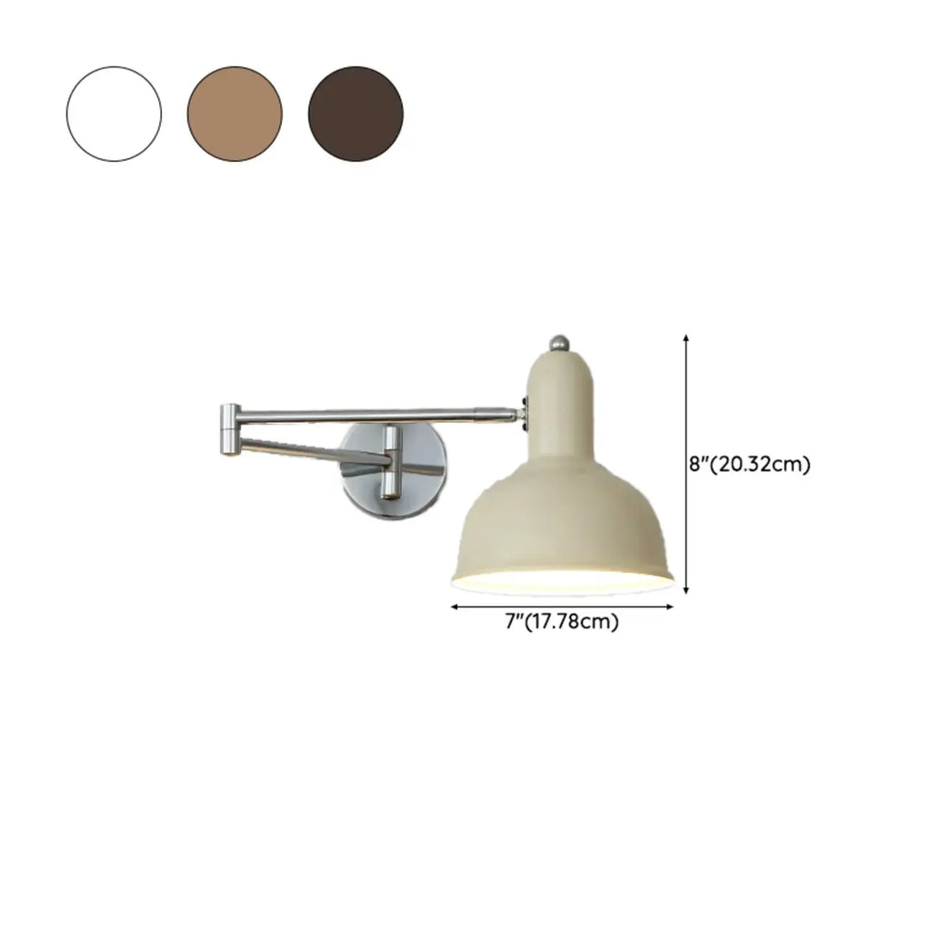 Simple Silver Metal Swing Arm Wall Light