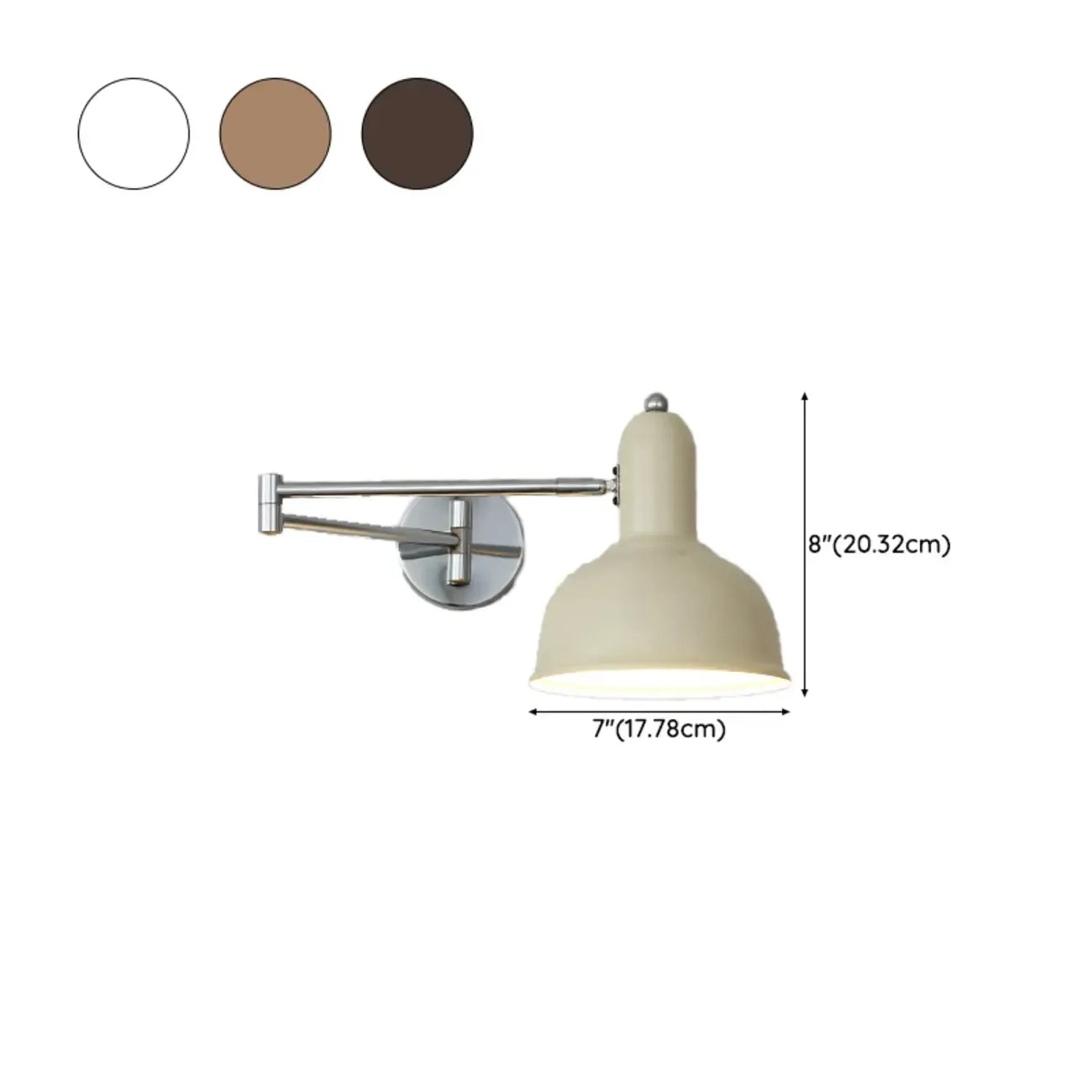 Simple Silver Metal Swing Arm Wall Light