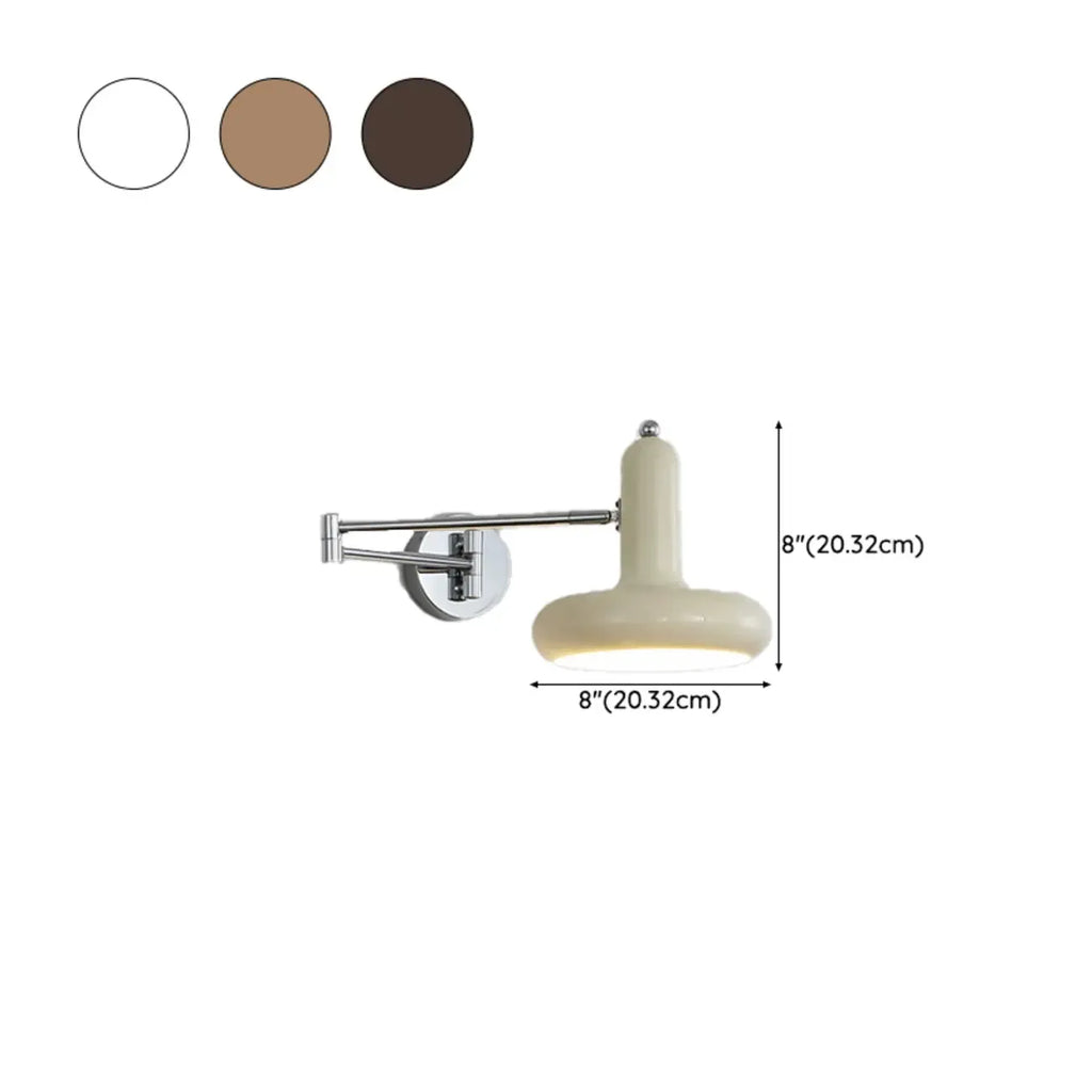 Simple Silver Metal Swing Arm Wall Light