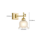 Gold Metal Floral Glass Shade Swing Arm Wall Light