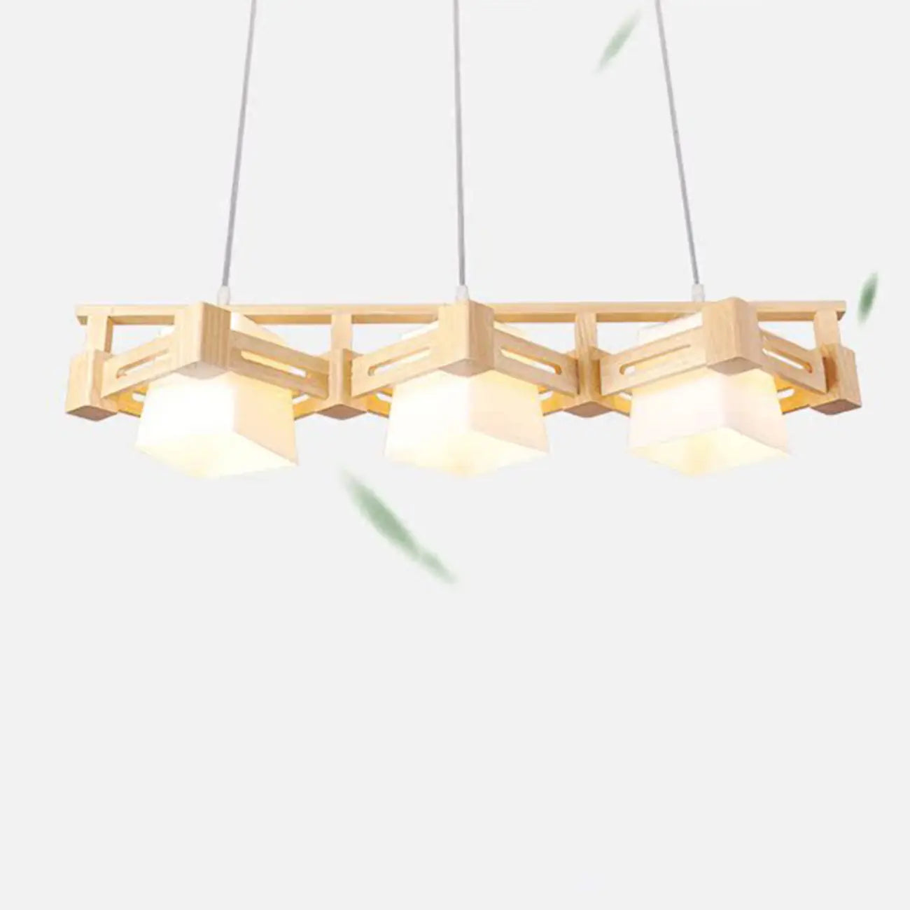 Adjustable Large Wood LED Island Pendant Light for Kitchen