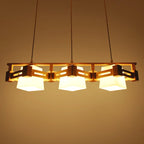 Adjustable Large Wood LED Island Pendant Light for Kitchen