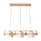 Adjustable Large Wood LED Island Pendant Light for Kitchen