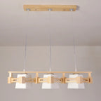 Adjustable Large Wood LED Island Pendant Light for Kitchen